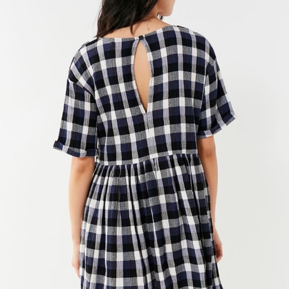 Urban Outfitters Textured Plaid Babydoll Dress - Picture 3 of 7